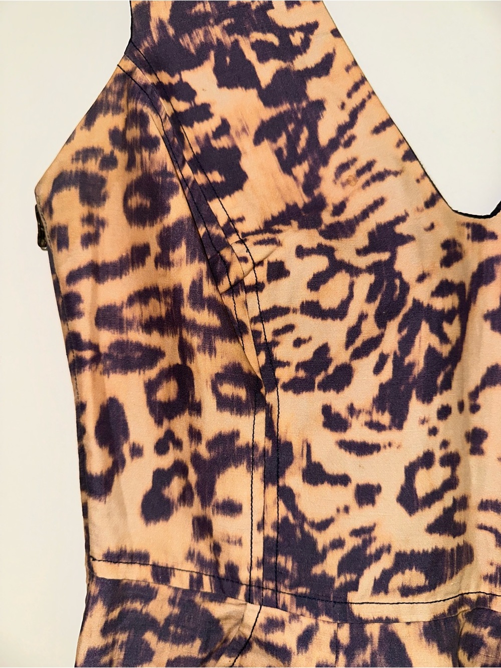 ANIMALE BRASIL Leopard Print V-Neck Bodycon Dress - Tan & Dark Brown M - Picture 13 of 15